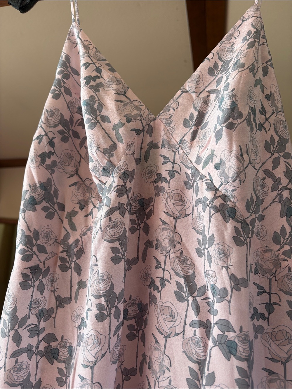 BERNADETTE Floral Pink Slip Dress with Spaghetti Straps